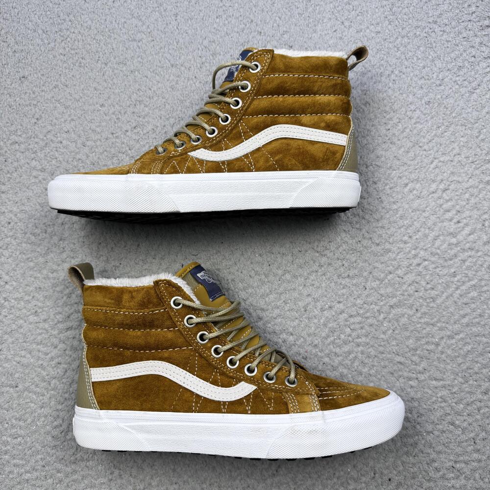 Vans Sk8-Hi MTE Shoes Mens Size 6.5 Tan Suede Scotchgard Sherpa Lined High Top
